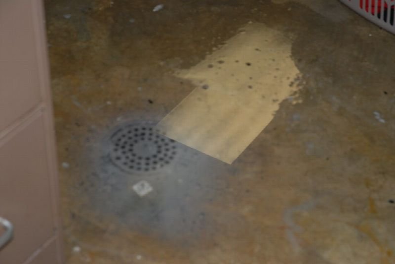 Floor drain in a concrete floor