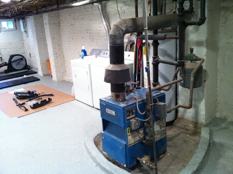 Furnace and boiler equipment in a mechanical room