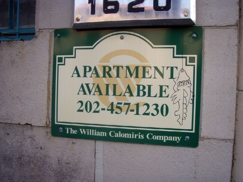 Apartment available sign with a phone number